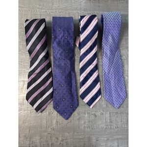 Lot of 4 Men's Silk Ties Louis Dell'Olio Cesare‎ Casadonte Pronto Uomo DeVenezia